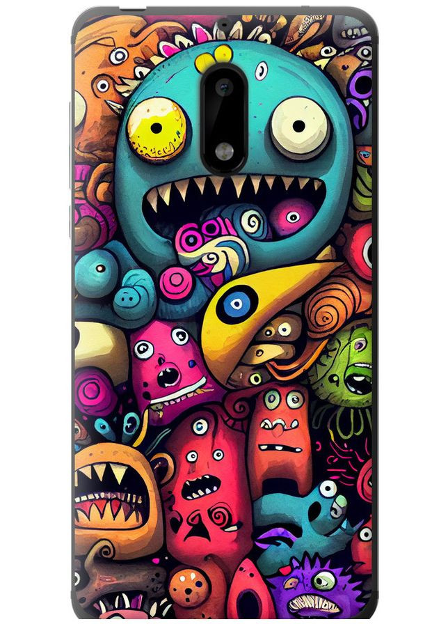 Силиконовый чехол 'Cмешные монстры' для Endorphone Nokia 6 (302393373)