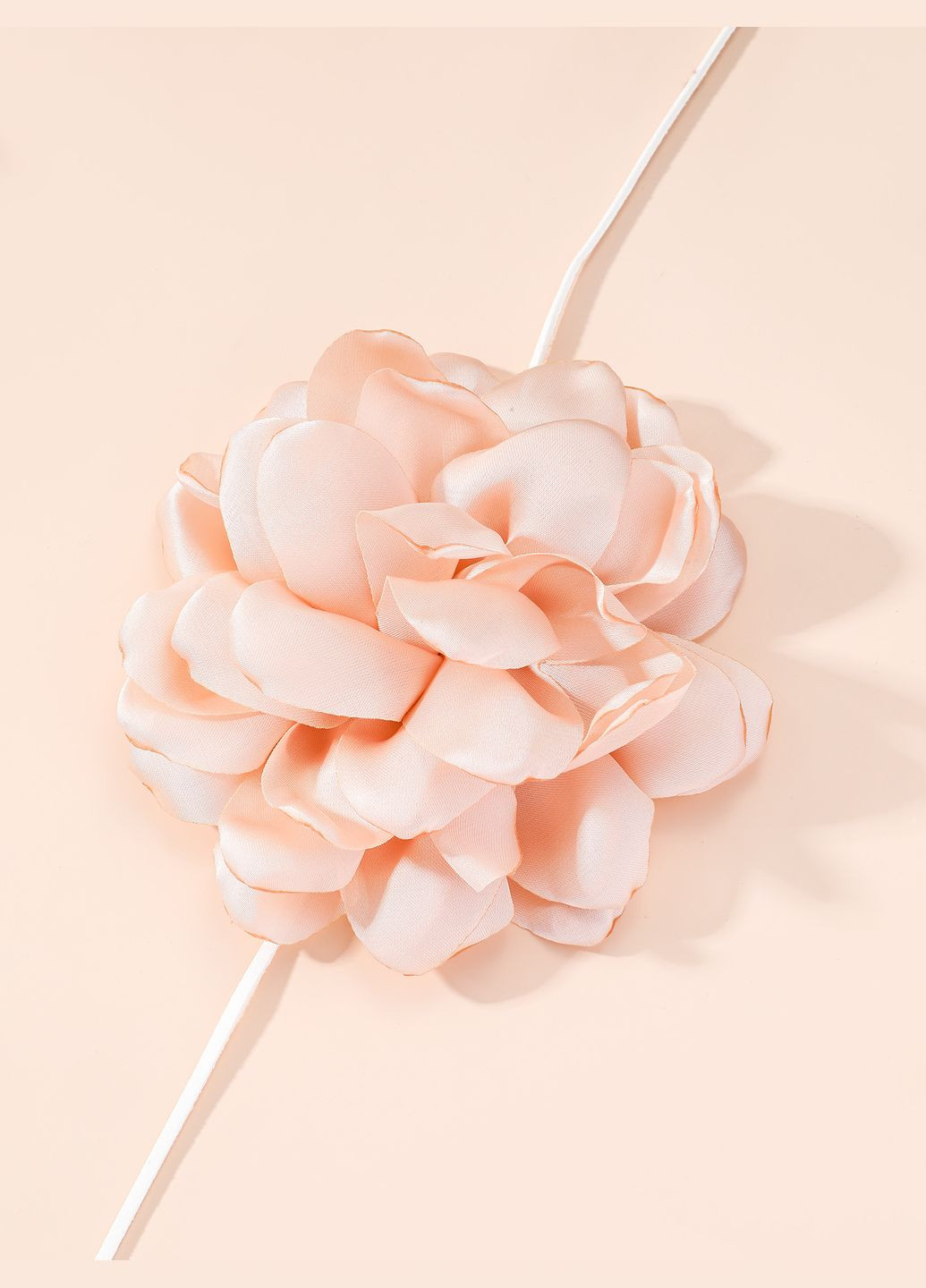 Чокер на шею Пион розовый из атласа на замшевом шнурке No Brand (337513067)