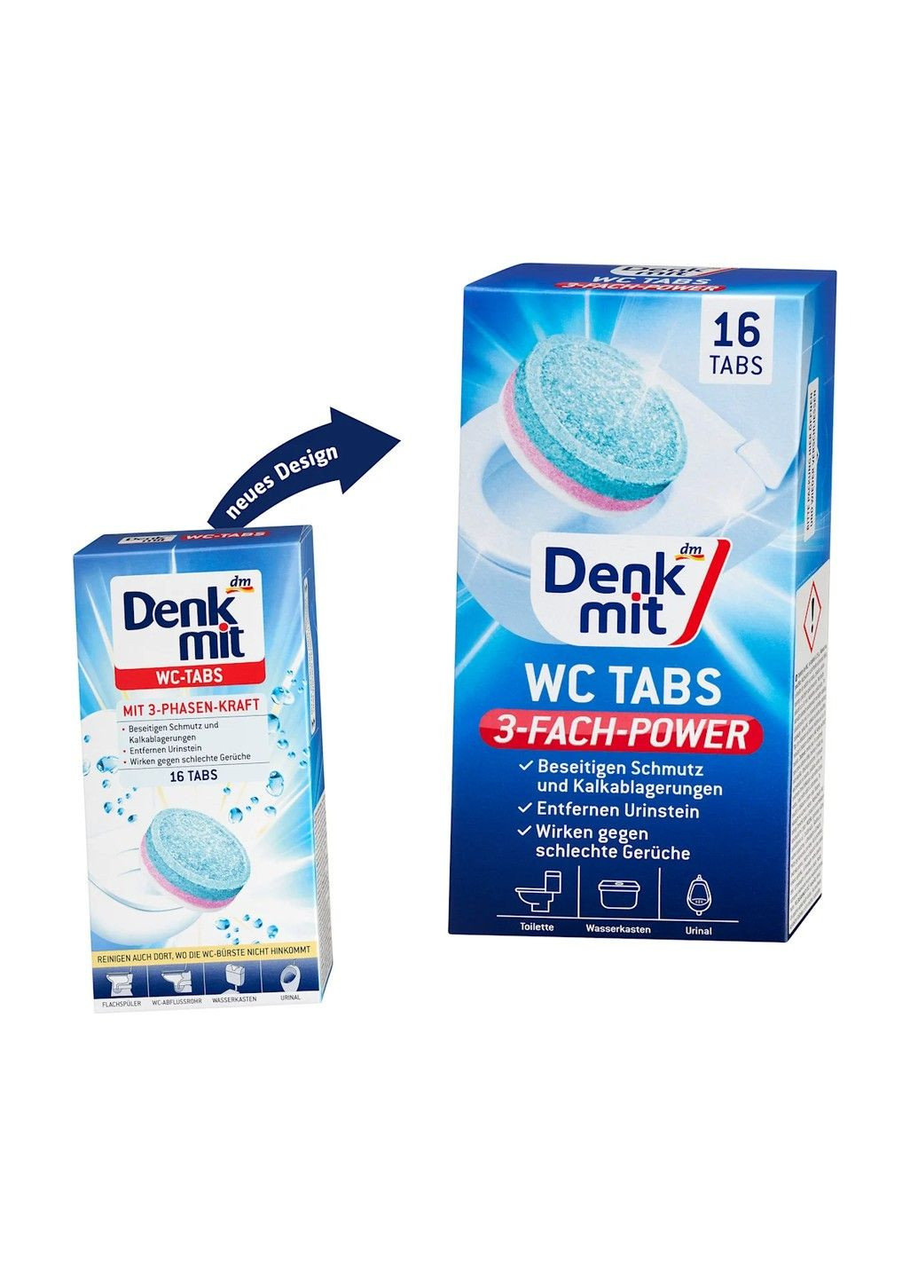 Таблетки для унітазу WC 2 в 1, уп.16шт Denkmit (360801916)