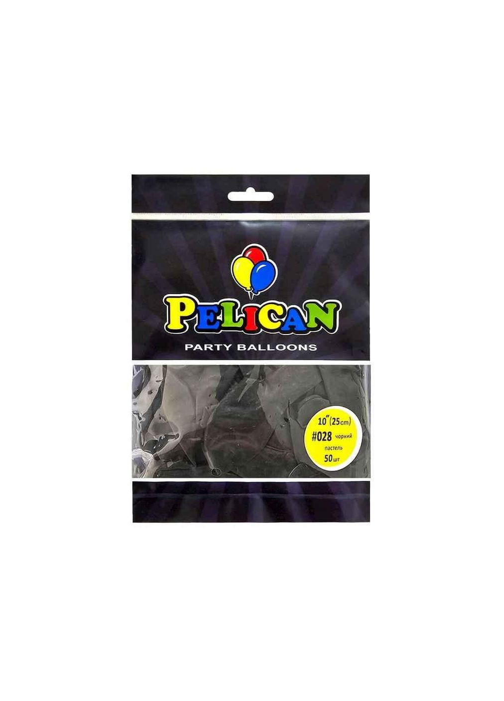 Кульки 10 (25 см) чорний пастель (50шт/уп) #028 ТМ PELICAN (325258233)