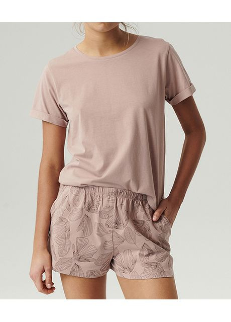 Пудровая всесезон женская пижама хлопковая футболка и шорты nlp 489 футболка + шорты Atlantic