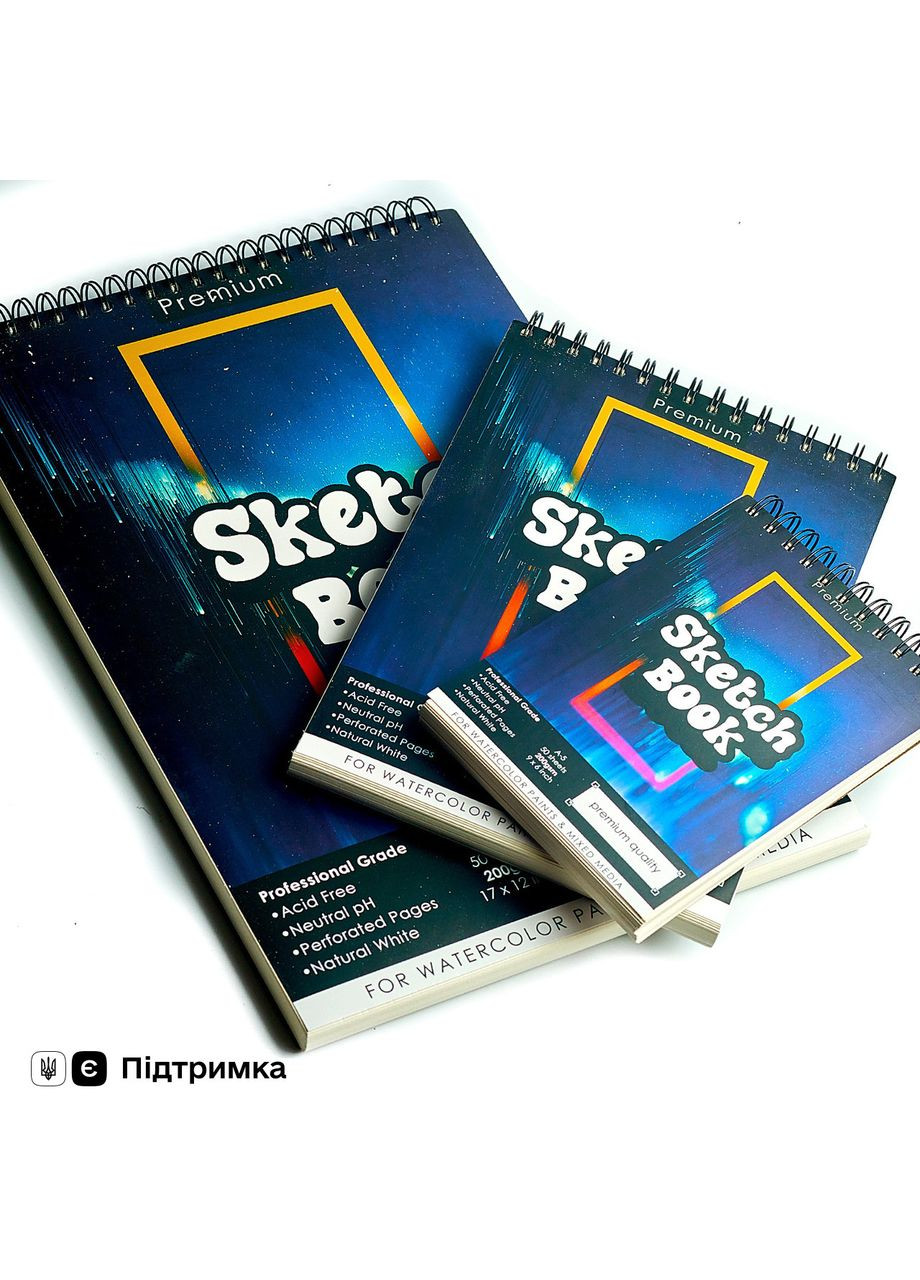 Скетчбук из акварельной бумаги А5 200 г\м2 для скетчинга для рисования, альбом 50 листов 157 (337342703)