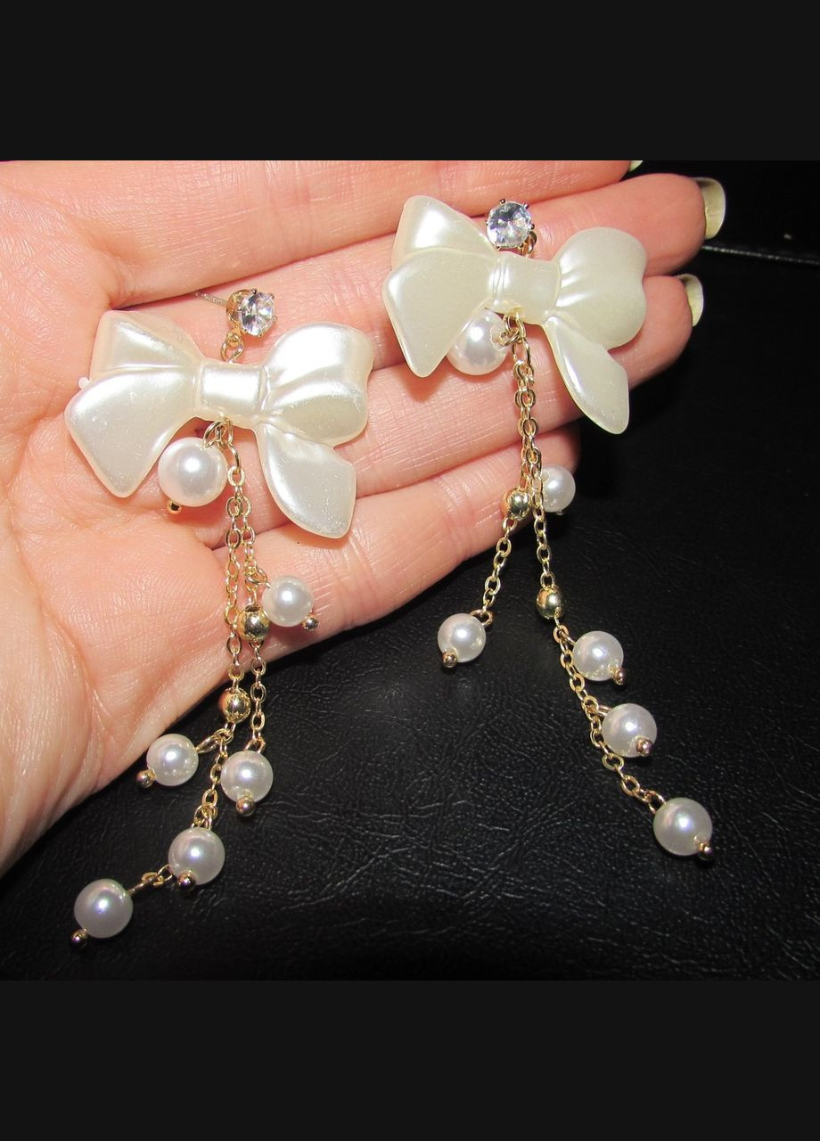Нарядные длинные серьги банты с цепями, 4955 Fashion Jewelry (336950399)