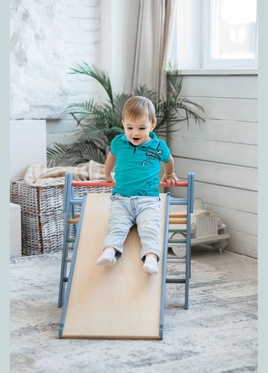 Дитячий набір Монтессорі Трикутник Піклер + Арка Піклер + Гірка + Матрасик. Colourful 1 LunaToys (306552763)