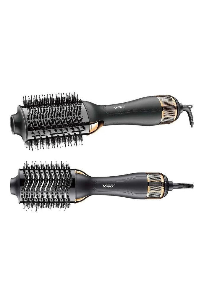 Фен щётка стайлер для волос с ионизацией и насадками для завивки и укладки волос 1200Вт V-492 Black VGR (350349331)