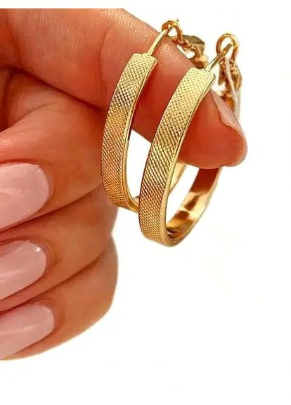 Позолоченные Серьги-Кольца д.3см, Позолота No Brand (345741982)