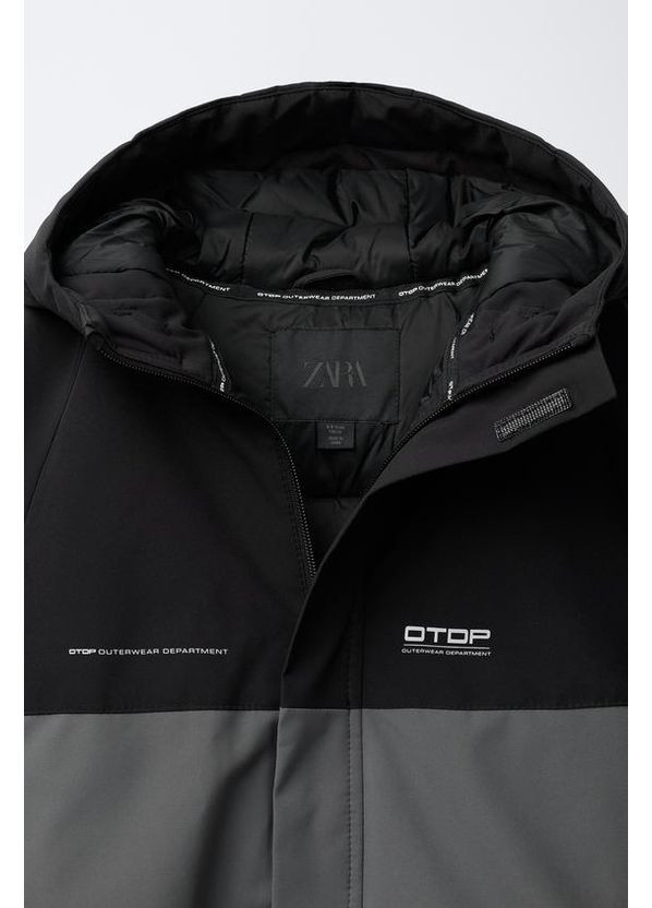 Черная подростковая зимняя куртка 5644/666 чорний Zara