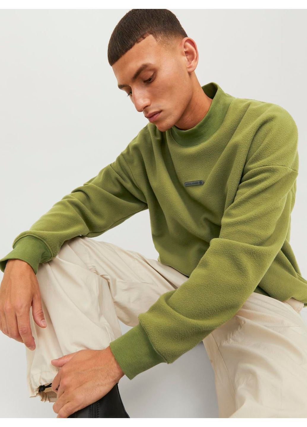 Хаки свитшот флис,хаки,jack&jones Jack & Jones (372127406)