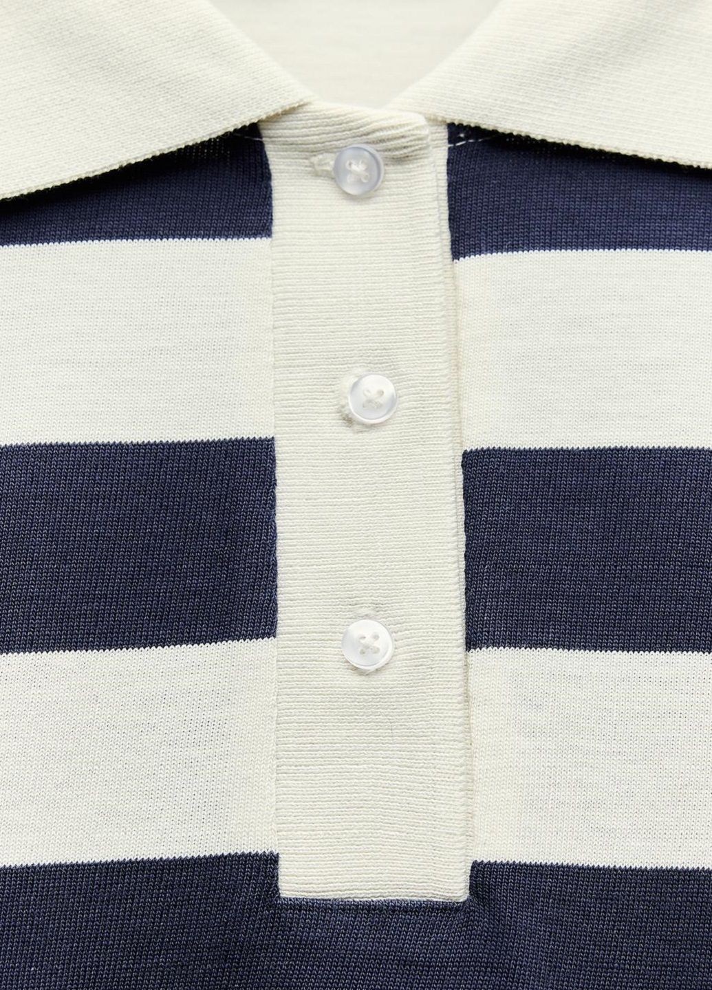 Белая женская футболка-поло Zara в полоску