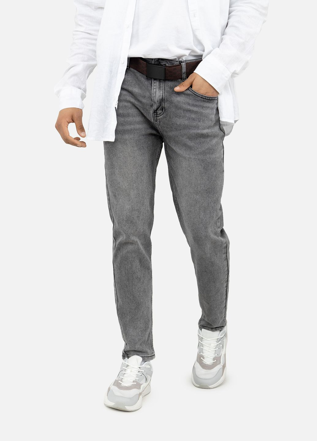 Серые демисезонные мужские джинсы цвет серый цб-00246657 SPP'S