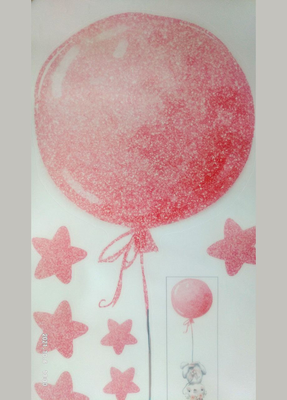 Виниловая наклейка на стену Зайка на розовом воздушном шарике (лист 30 х 90 см) Б19415 No Brand (302241956)