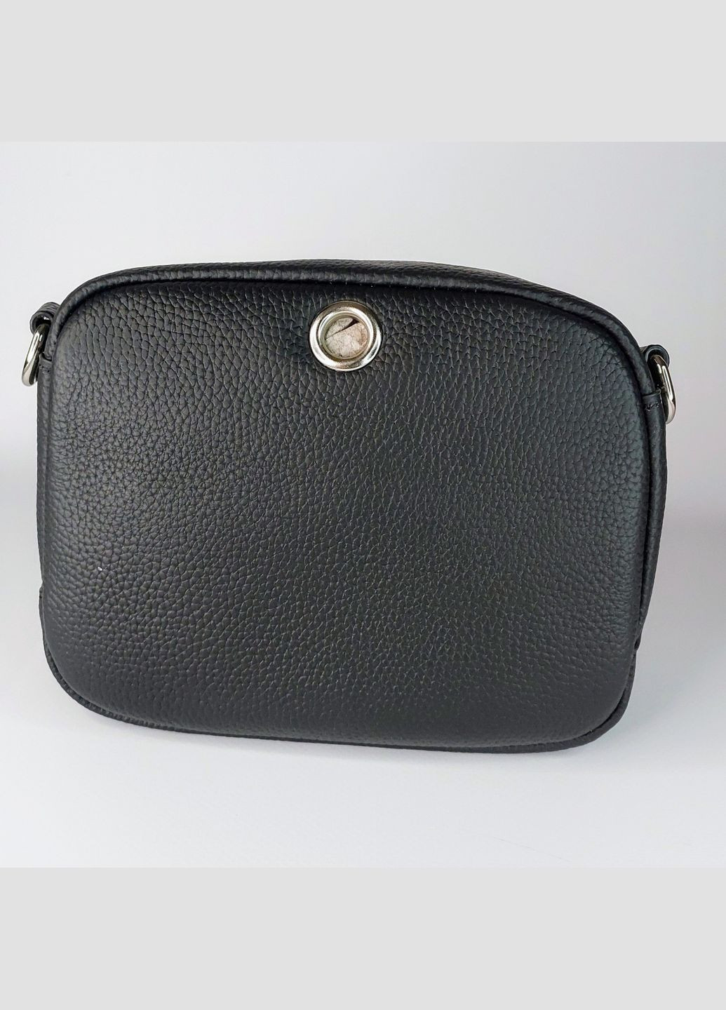 Жіноча сумка крос-боді з широким та тонким ремінцем з натуральної шкіри мала чорна No Brand (335821308)