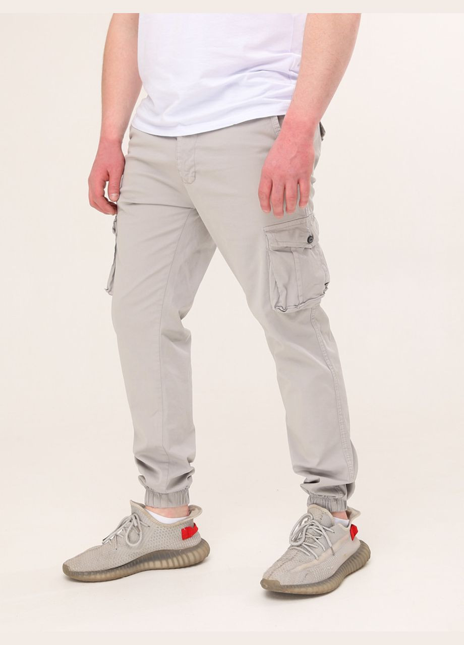 Штани чоловічі світло-сірі джогери тонкі з бічними кишенями JEANSclub джогер (290983225)
