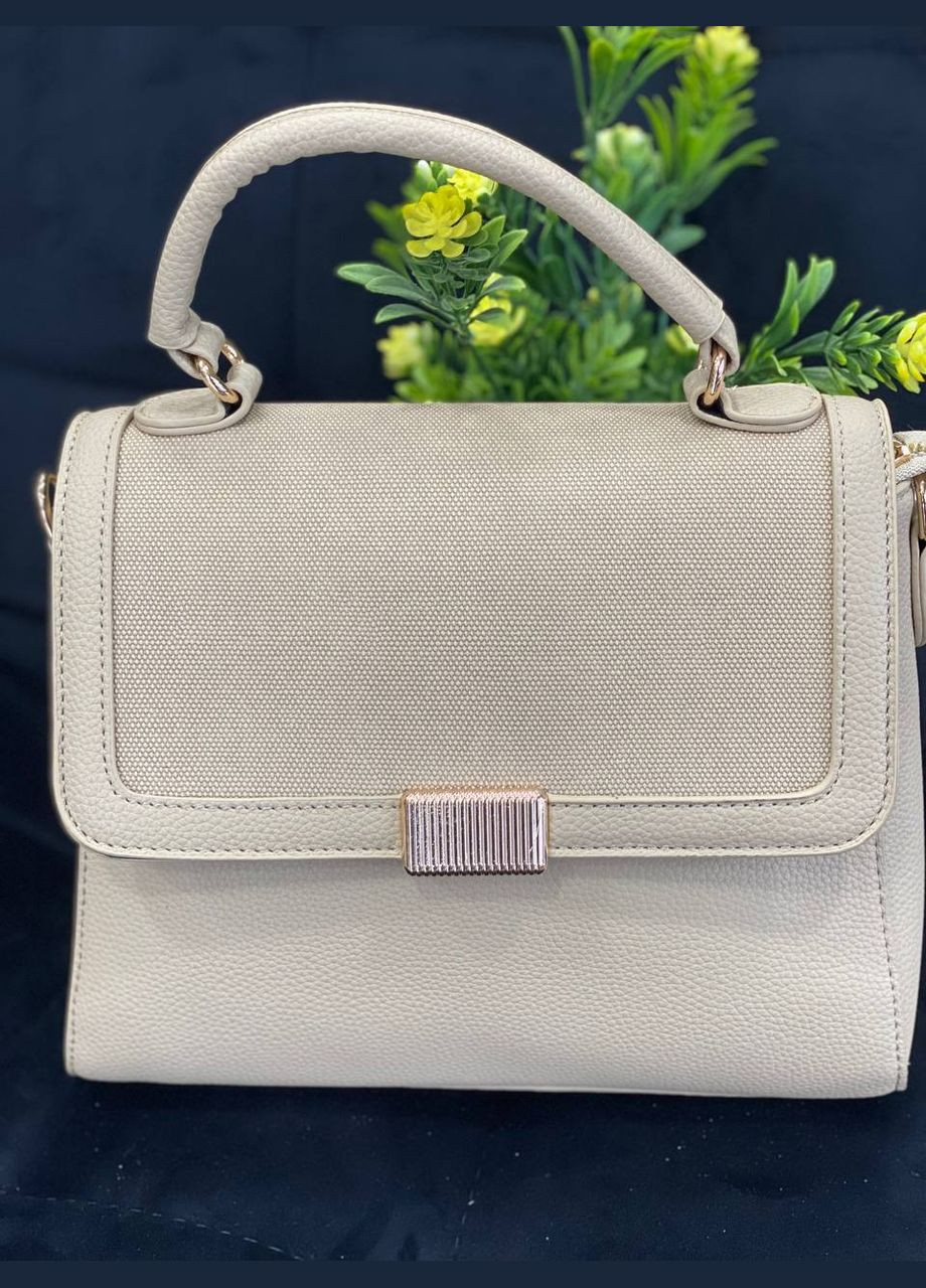 Женская классическая сумка из эко-кожи молочного цвета 32261 No Brand (331333282)