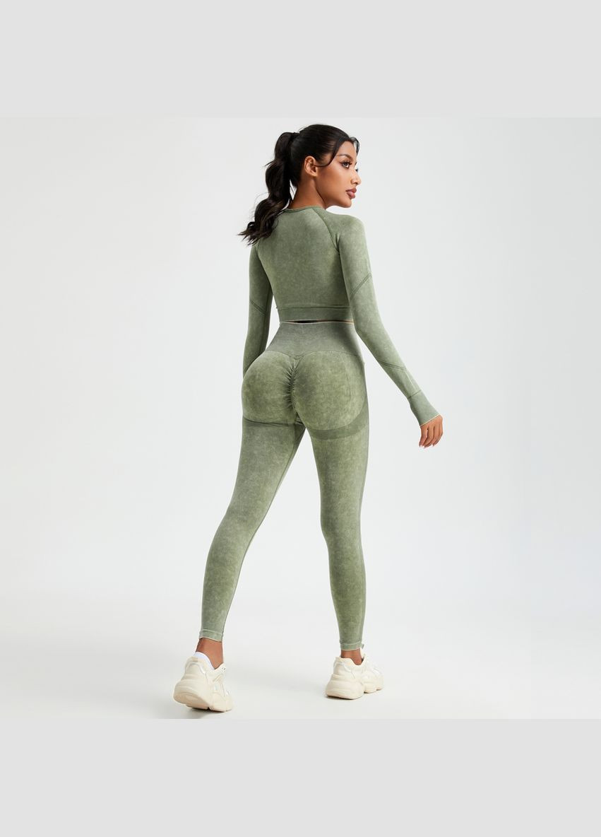 Спортивный комплект для фитнеса рашгард и леггинсы с push-up эффектом, Шоколад, No Brand First (323168387)