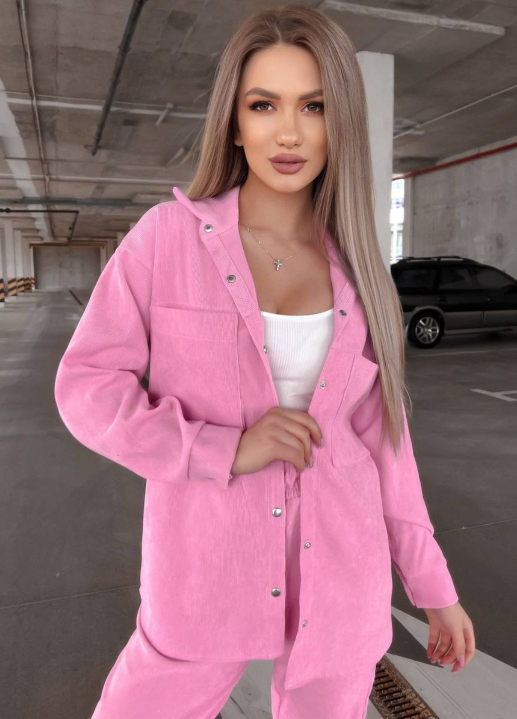 Базовий повсякденний вельветовий костюм двійка: сорочка на кнопках + штани на резинці Tik-Tak (324162246)