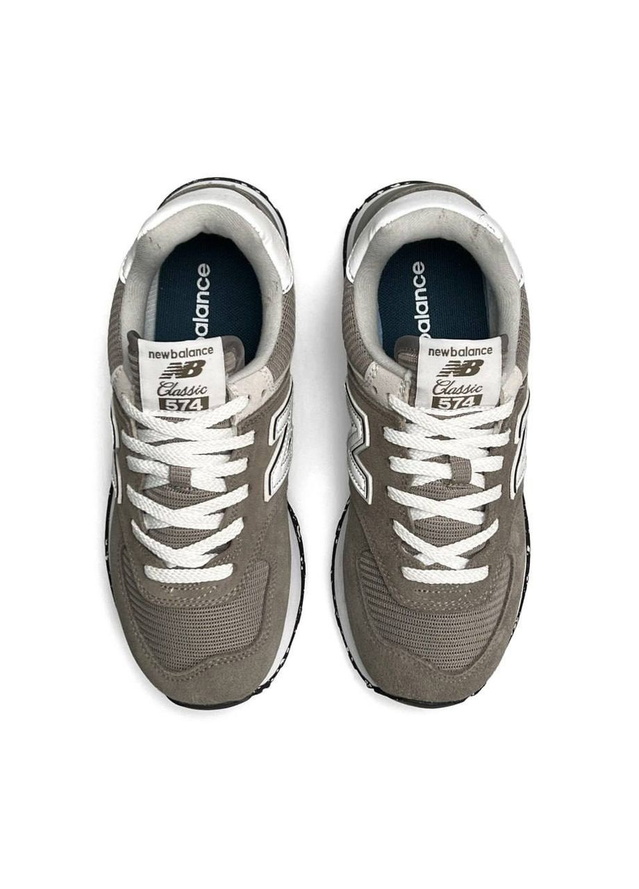 Кросівки жіночі New Balance Brown White No Brand 574 коричневі демісезони (341085701)