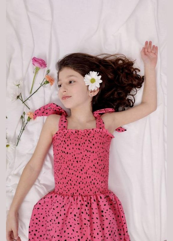 Летний сарафан с повязкой на голову для девочки Polin Line в горошек