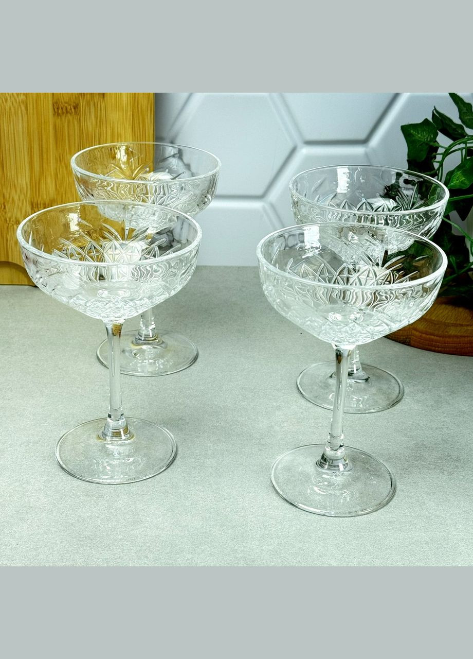 Набор бокалов-купе для шампанского и коктейлей 250 мл 4 шт. No Brand (341537483)