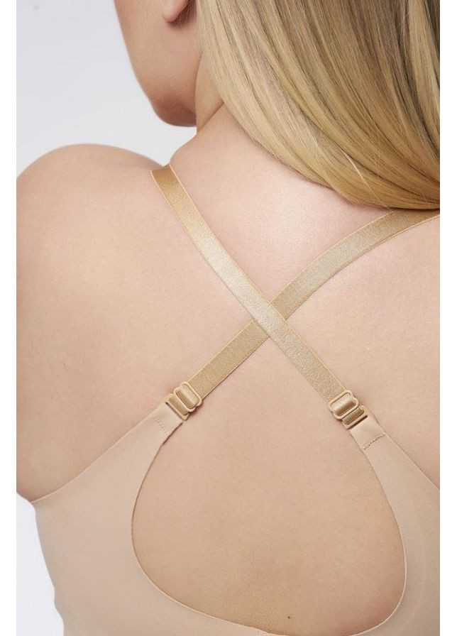 Бесшовное корректирующее боди без чашек Julimex 219 Basic beige (361311443)