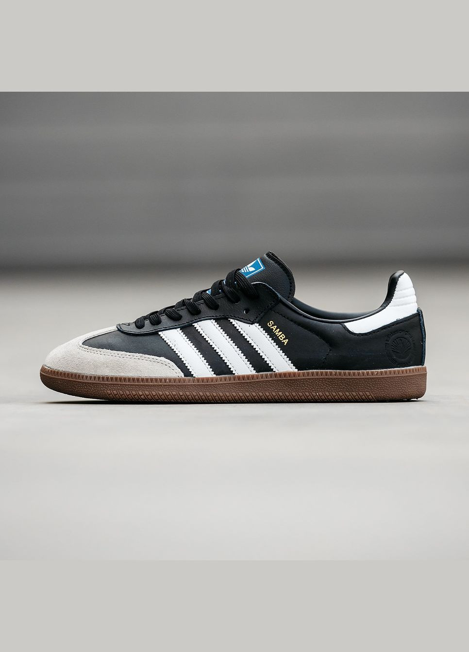 Чорні Осінні кросівки чоловічі і жіночі adidas samba vegan black grey | адідас самба веган чорні білі No Brand