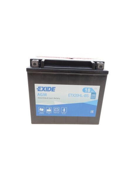 Акумулятор 18Ah-12v AGM (ETX20HL-BS) (175х87х155) R, EN270 ETX20HL-BS Exide (340421675)
