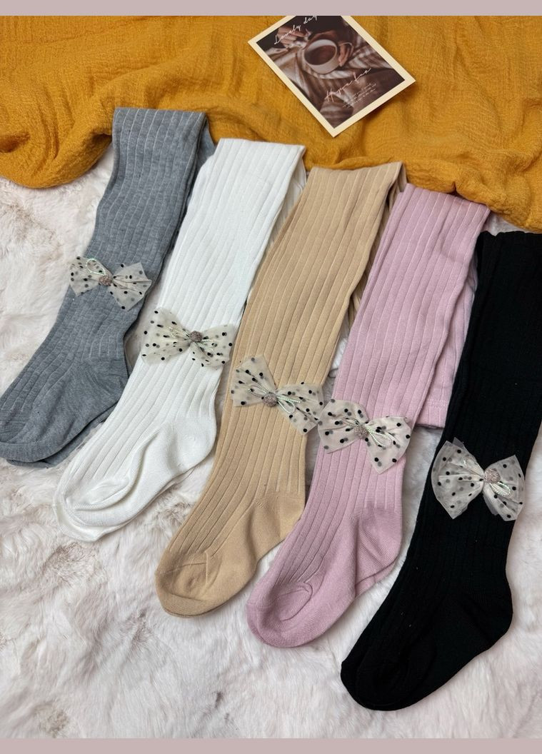 Колготки для девочки с бантиком бежевый 10667 No Brand (315319365)