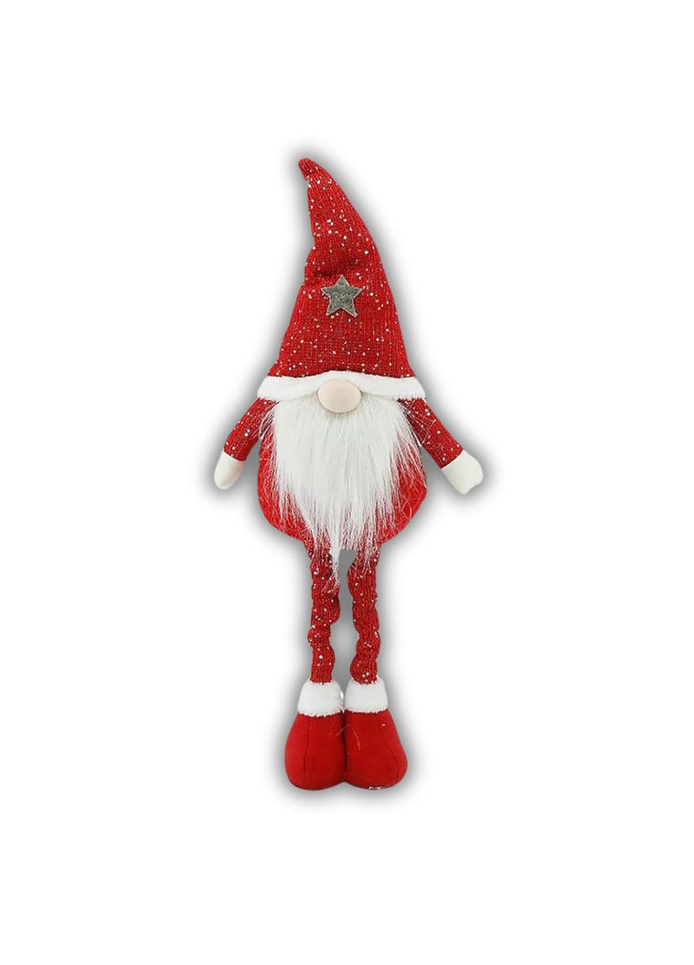 Новорічний гном під ялинку гном на ніжках декоративна фігура під ялинку скандинавський гном 70 см червоний Niki Light (299899464)