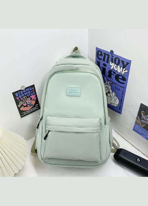 Рюкзак JINISIAO мужской женский детский школьный портфель мятный зеленый No Brand (306709426)