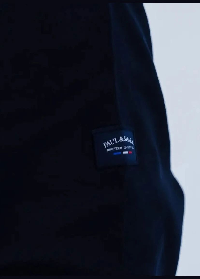 Темно-синяя футболка-поло мужское с длинным рукавом для мужчин Paul & Shark с логотипом