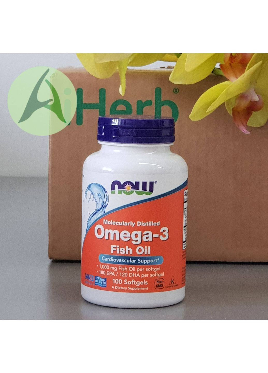 Омега-3, рыбий жир, 180 ЭПК / 120 ДГК, 100 капсул Now Foods (362191367)