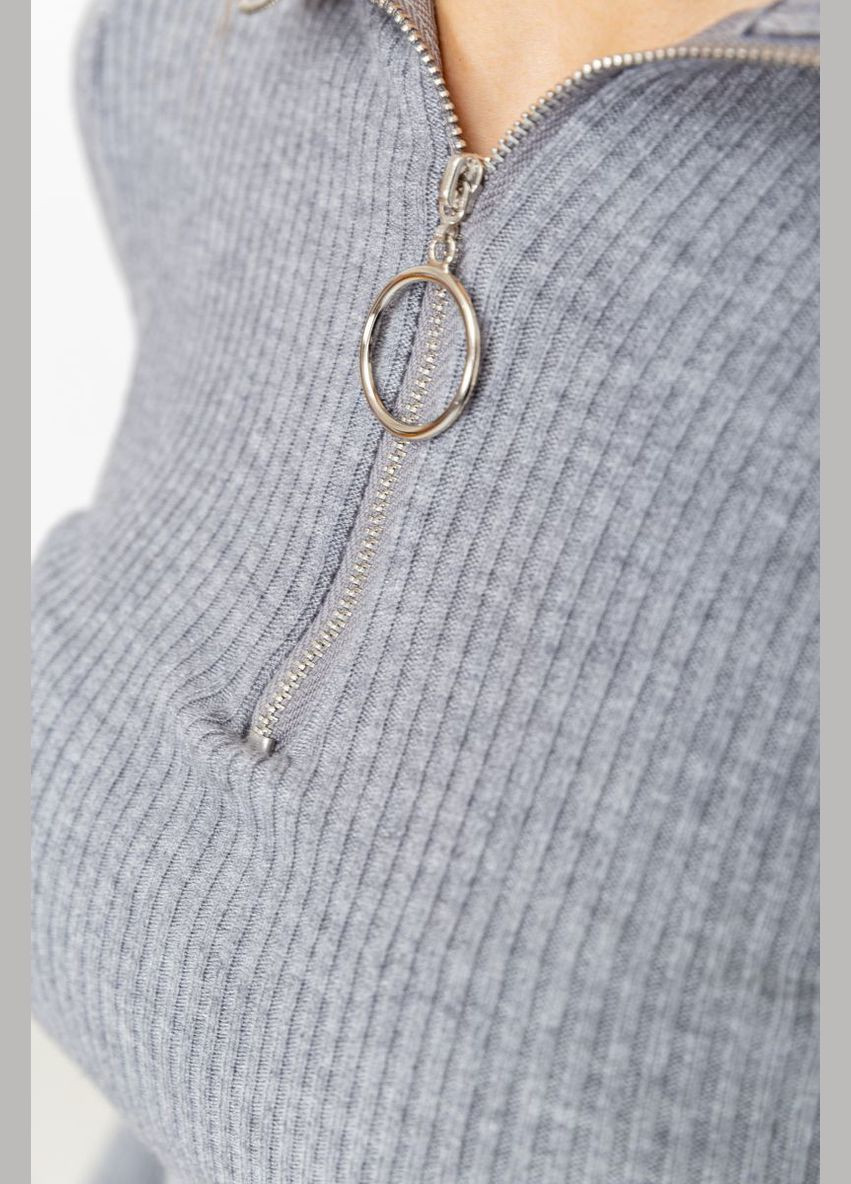 Кофта жіноча на блискавці в рубчик, колір білий, Ager (288750952)