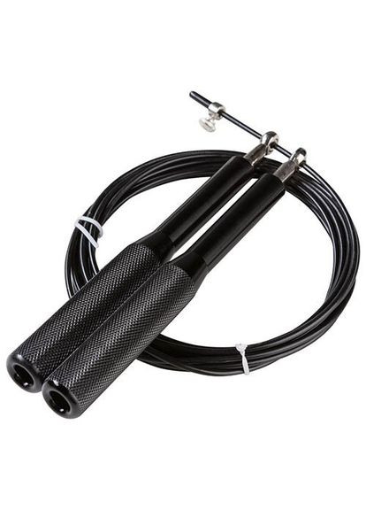 Скакалка для кросфіту, швидкісна скакалка чорна 3 м (ручка алюміній) World Sport (297080222)