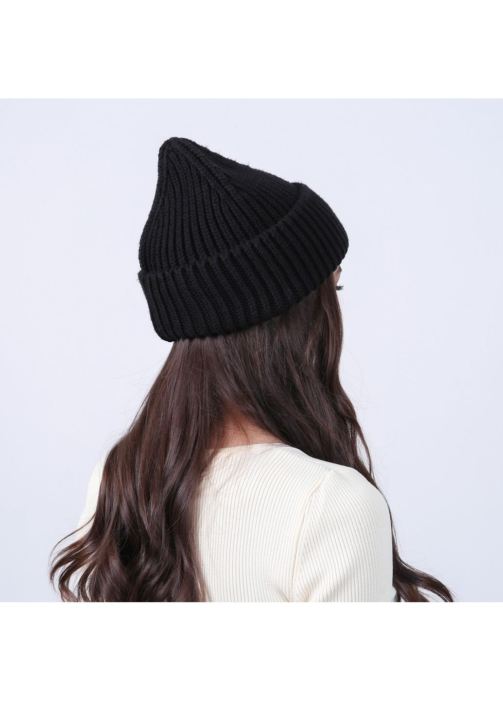 Шапка бини женская хлопок черная КЕТЛИН LuckyLOOK 917-545 (361308448)