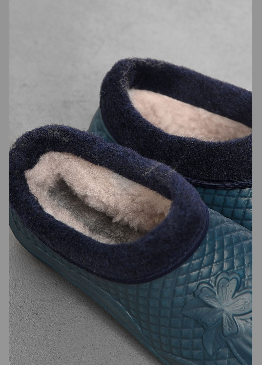 Галоши женские на меху темно-синего цвета Let's Shop (306712028)