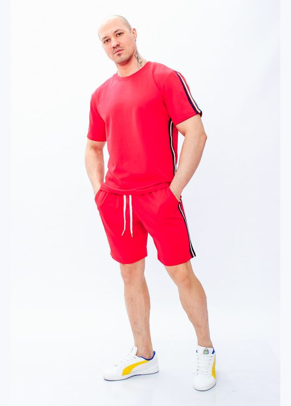 Красный летний комплект мужской (футболка+бриджи) (p-6029) Носи своє