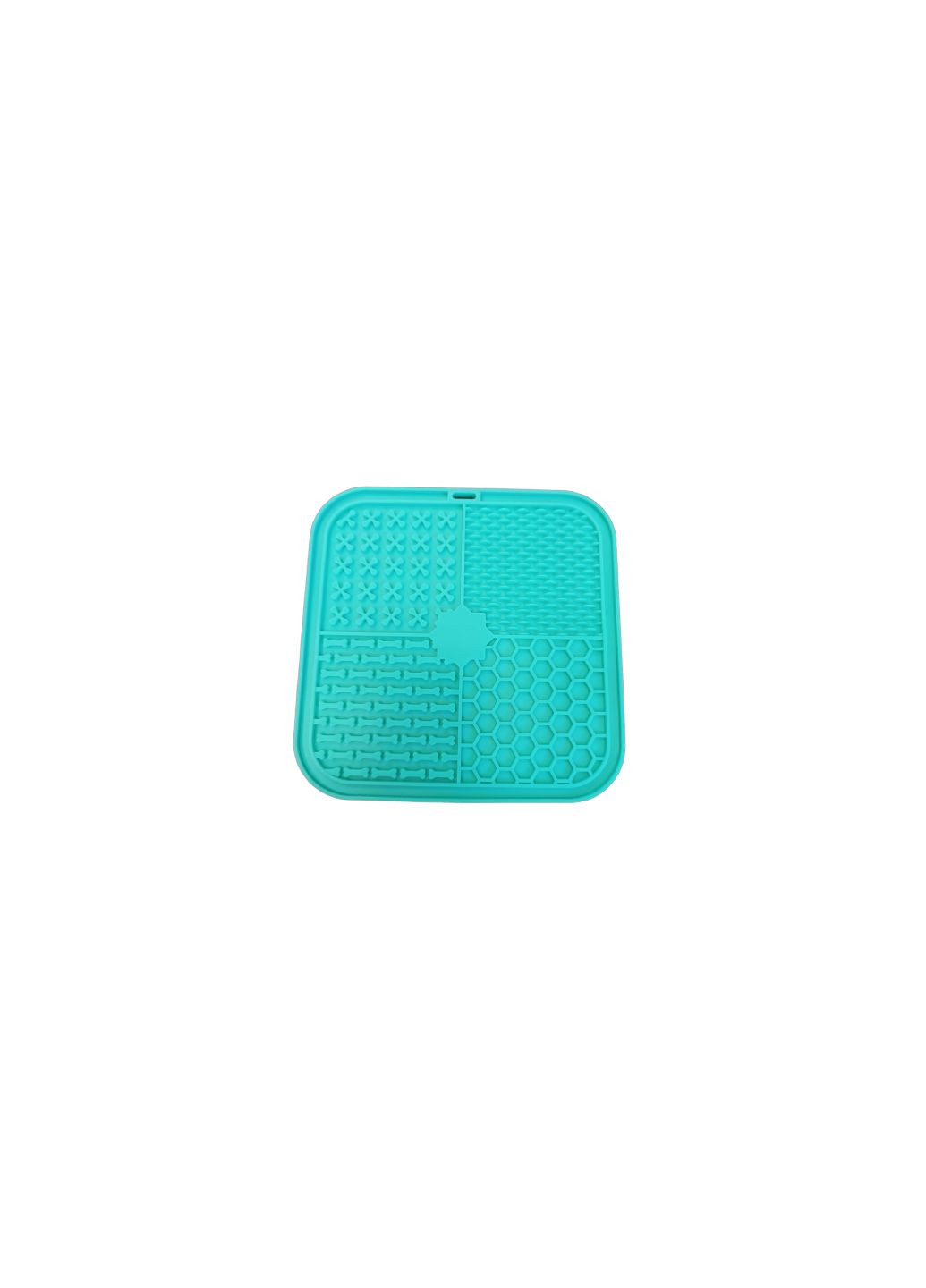 Силіконовий килимок для собак антистрес для злизування 20х20 см бірюзовий Ecotoys (269341846)