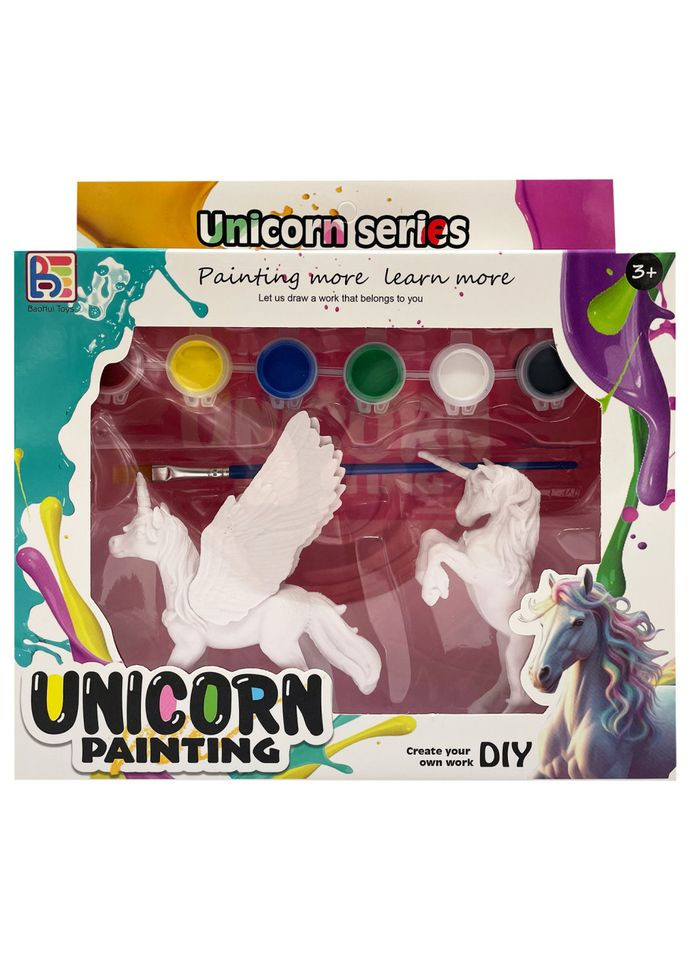 Набір для творчості Гіпсова розмальовка "Unicorn" T59-1(Unicorn1) 2 фігурки, фарби 6 кольорів BMW (306552999)