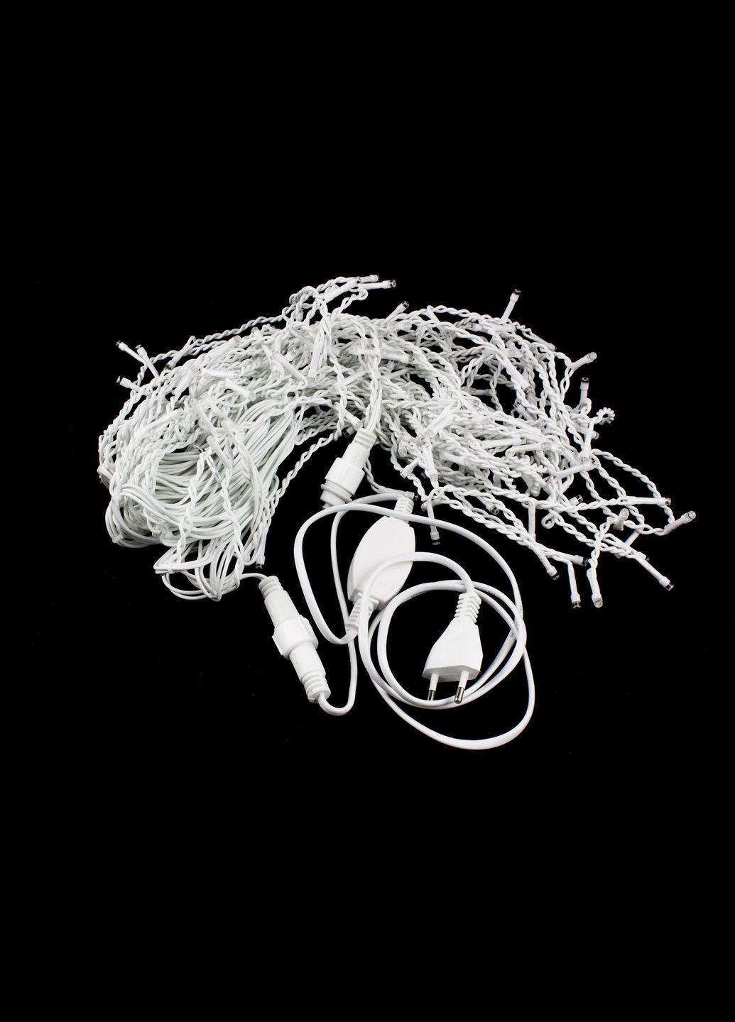 Гірлянда вулична бахрома світлодіодна з мерехтінням новорічна додому білий ПВХ провід 12 м Біла (w.02.6w.408.F+) Laplandia (365698624)