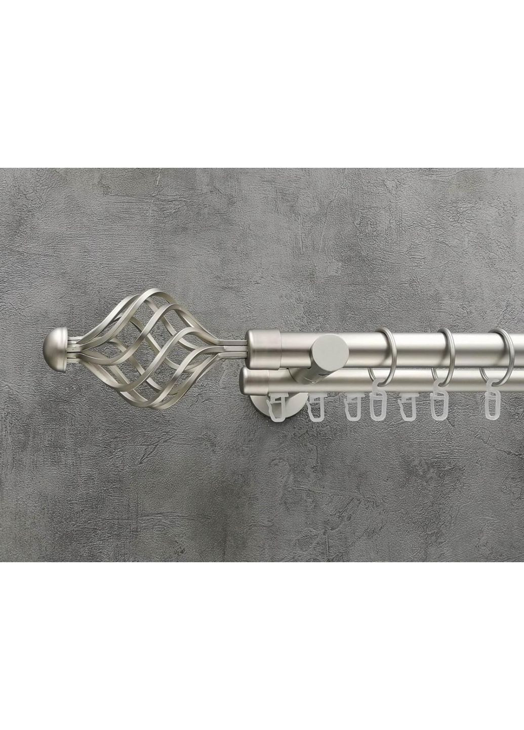 Карниз Арезо гладка/імпресійна штанга подвійний універсальний 25/19 мм 160 см Сатин Quadrum (352782986)