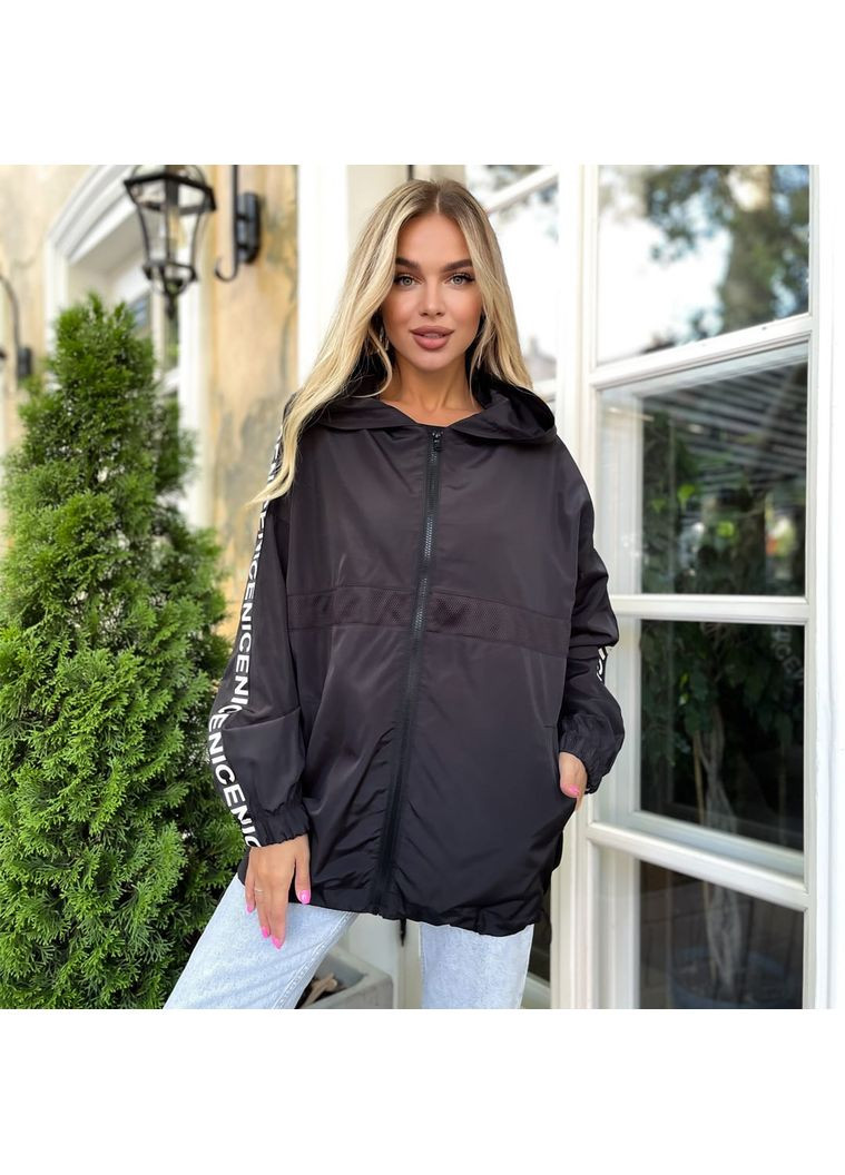 Черная демисезонная женская куртка-ветровка DK/DL Мода без кордонів