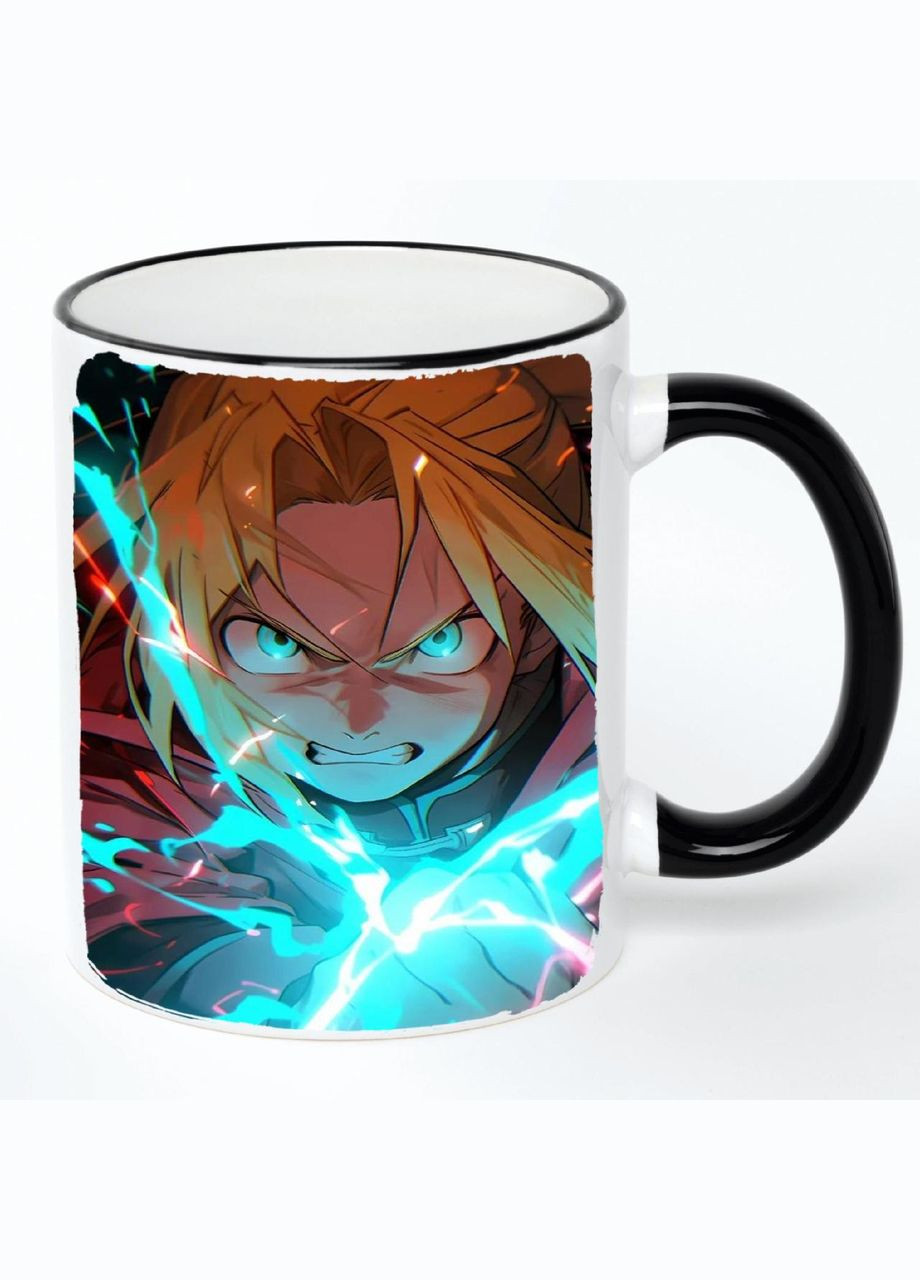 Чашка Сталевий алхімік Аніме #013 (кухоль, кружка) Біла з чорною ручкою 330 мл No Brand (322713107)