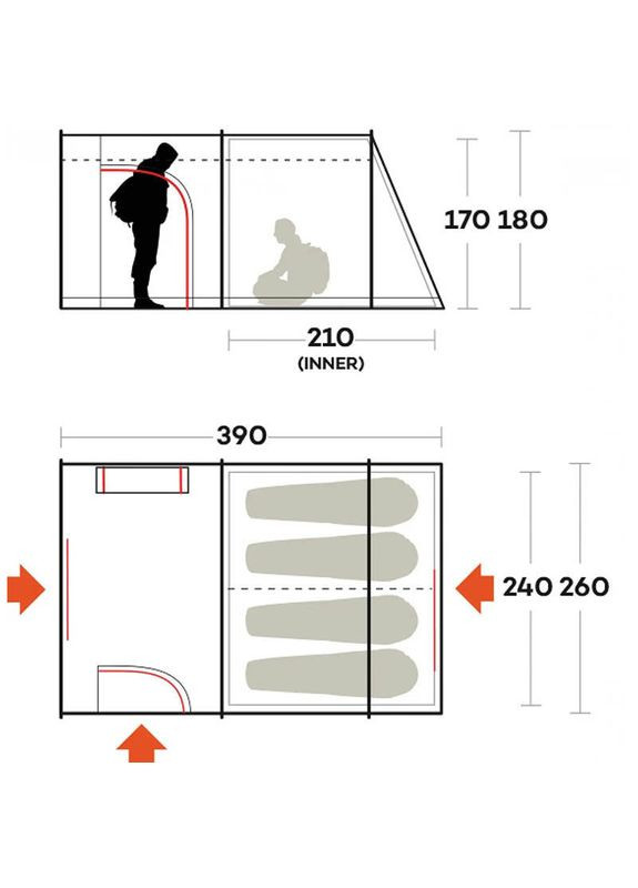 Палатка четырехместная Fenix 4 Petrol (929600) Ferrino (346489179)