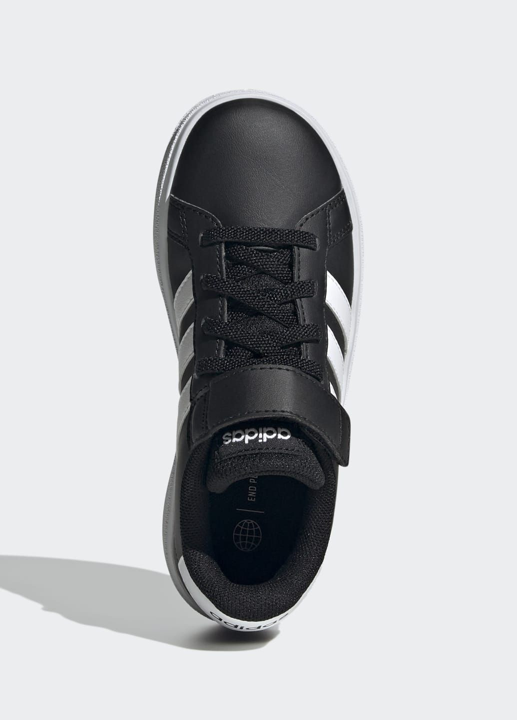 Черные всесезонные кроссовки grand court elastic lace and top strap adidas
