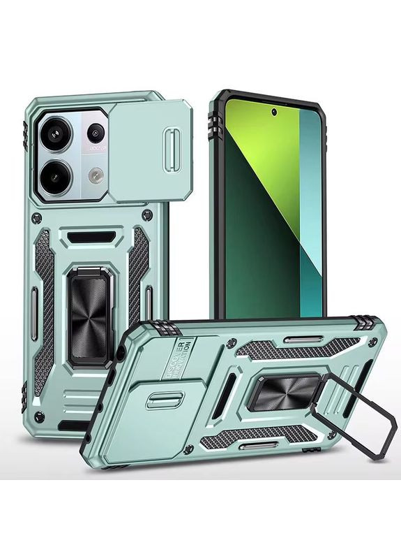 Ударостійкий чохол Camshield Army Ring для Xiaomi Redmi Note 13 4G Бірюзовий Epik (372499892)
