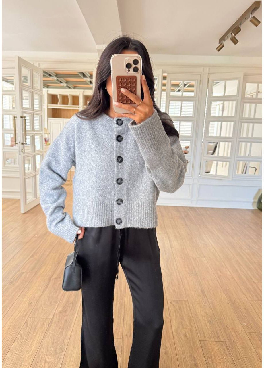 Серый демисезонный кардиган DK/DL Мода без кордонів