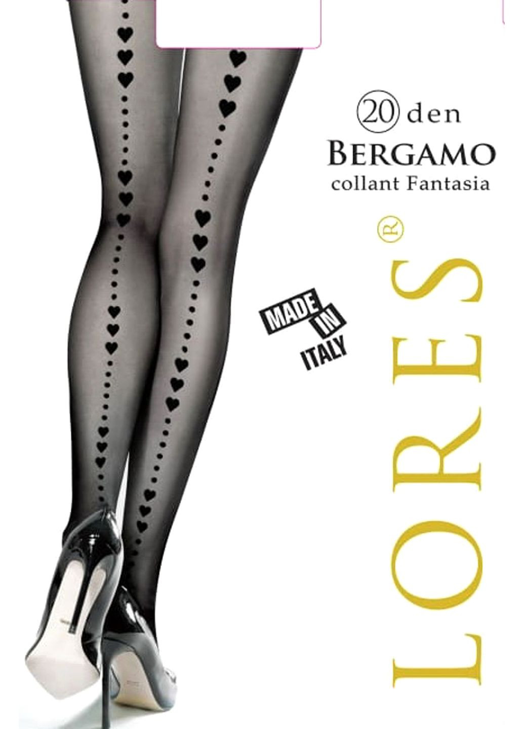 Колготки з принтом "Сердця" Bergamo 20 Lores (349499562)