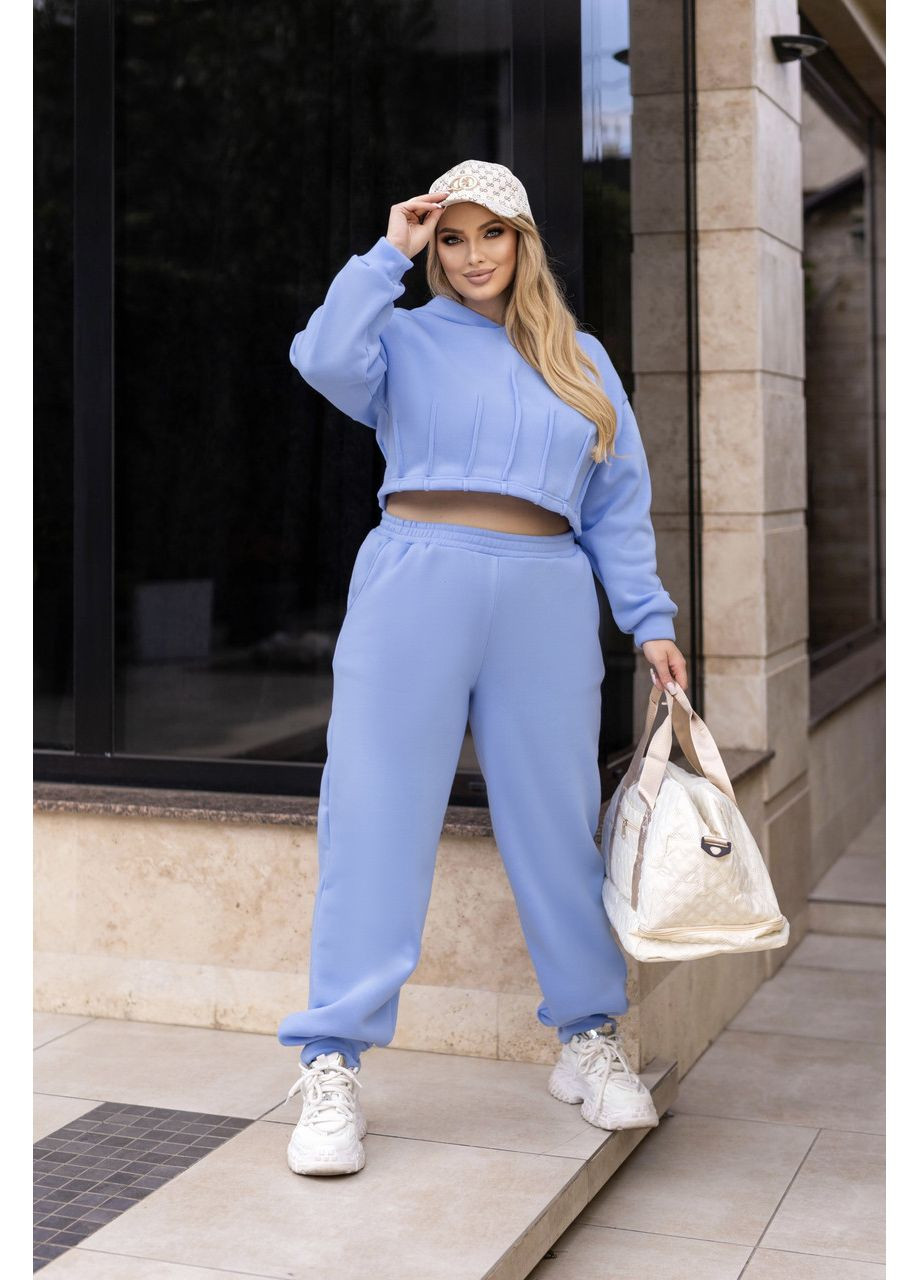 Спортивный костюм на флисе с коротким худи Fashion (360769233)