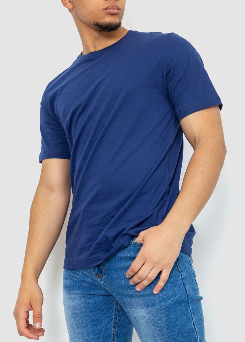 Синя футболка чоловіча базова, колір чорний, Ager