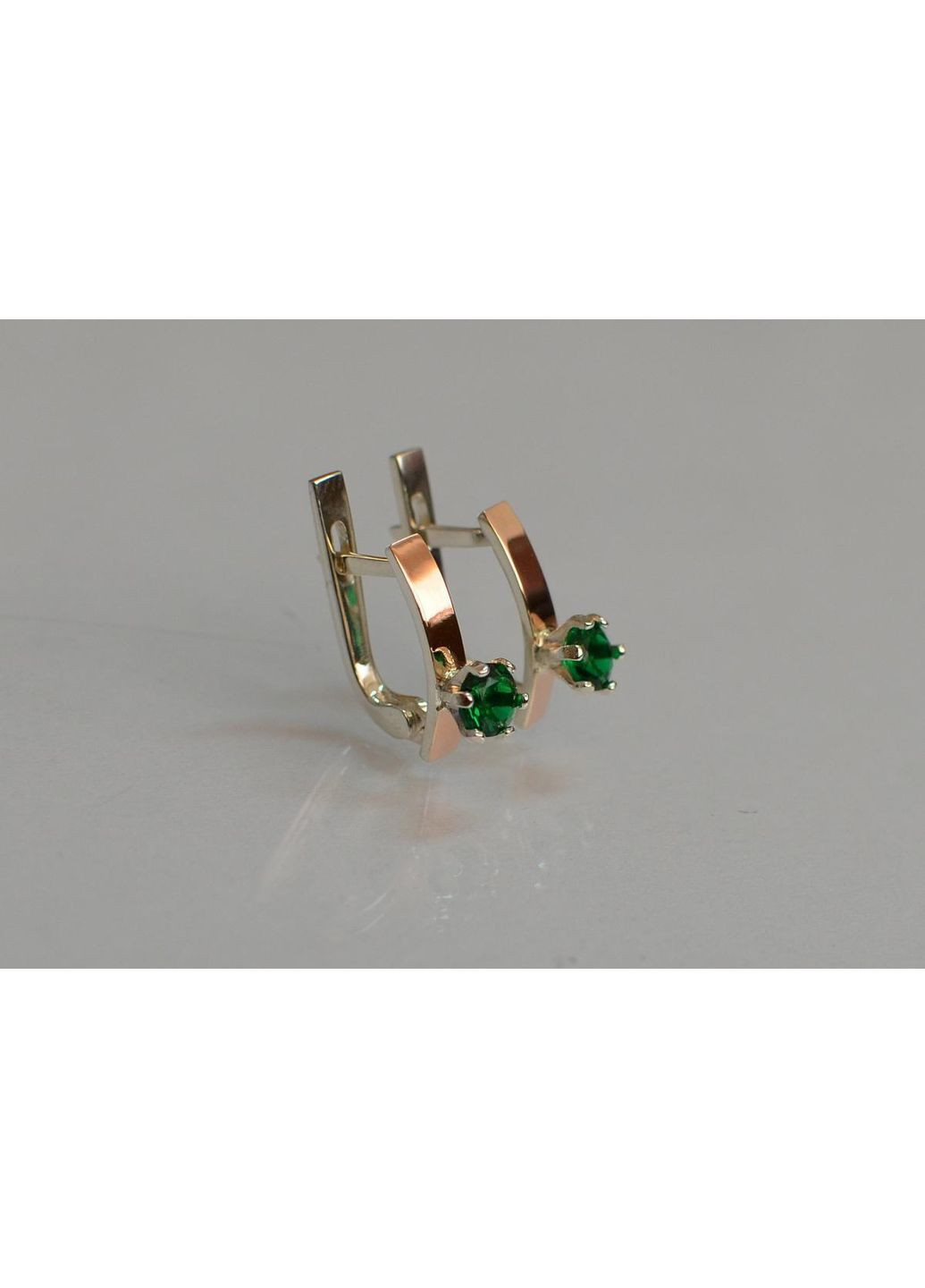 Срібні сережки з пластинами із золота Silver Style (366813710)